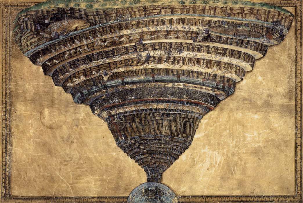 Botticelli, image of Dante's Inferno, at wga.hu useless