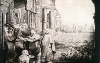 Rembrandt, Peter and John Healing