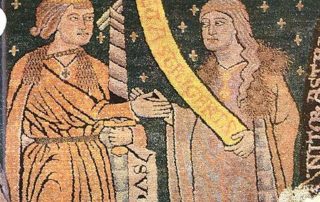 Marriage of Mercury and Philology, Quedlinburg Tapestry, at http://thaumazein-albert.blogspot.com/2011/10/my-ancestors-abbesses-of-quedlinburg.html