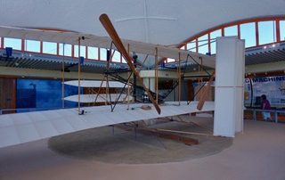 photo of Wright Brothers' plane, Kitty Hawk